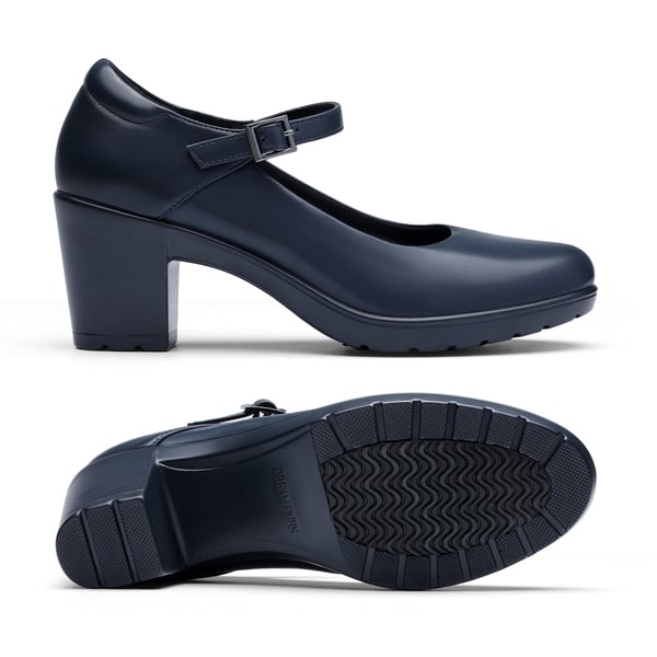 [Stand All Day Pumps] Edenia Round Toe Mary Jane Pumps - NAVY BLUE - 2